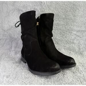 Sofft Sharnell Midcalf Boot Women's Black Booties Lace Up Black Leather Sz 11 M